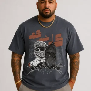 Arabic Keffiyeh Warrior Graphic Printed Tee 1