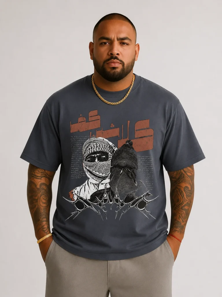Arabic Keffiyeh Warrior Graphic Printed Tee 1
