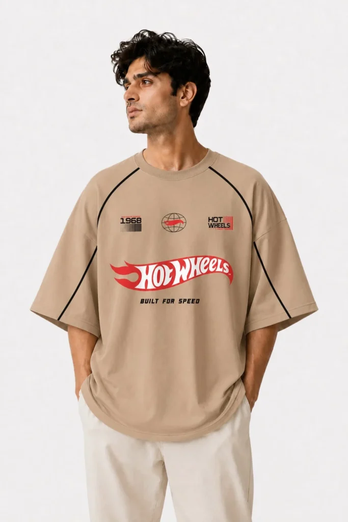 Hot Wheels Built For Speed Oversized Printed Tee 1