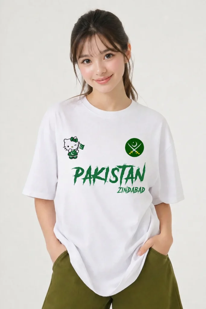Pakistan Zindabad Drop Shoulder Printed Tee 1